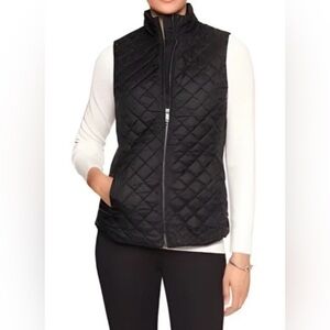 Banana Republic Black Quilted Puffer Vest | Zip Front - XS